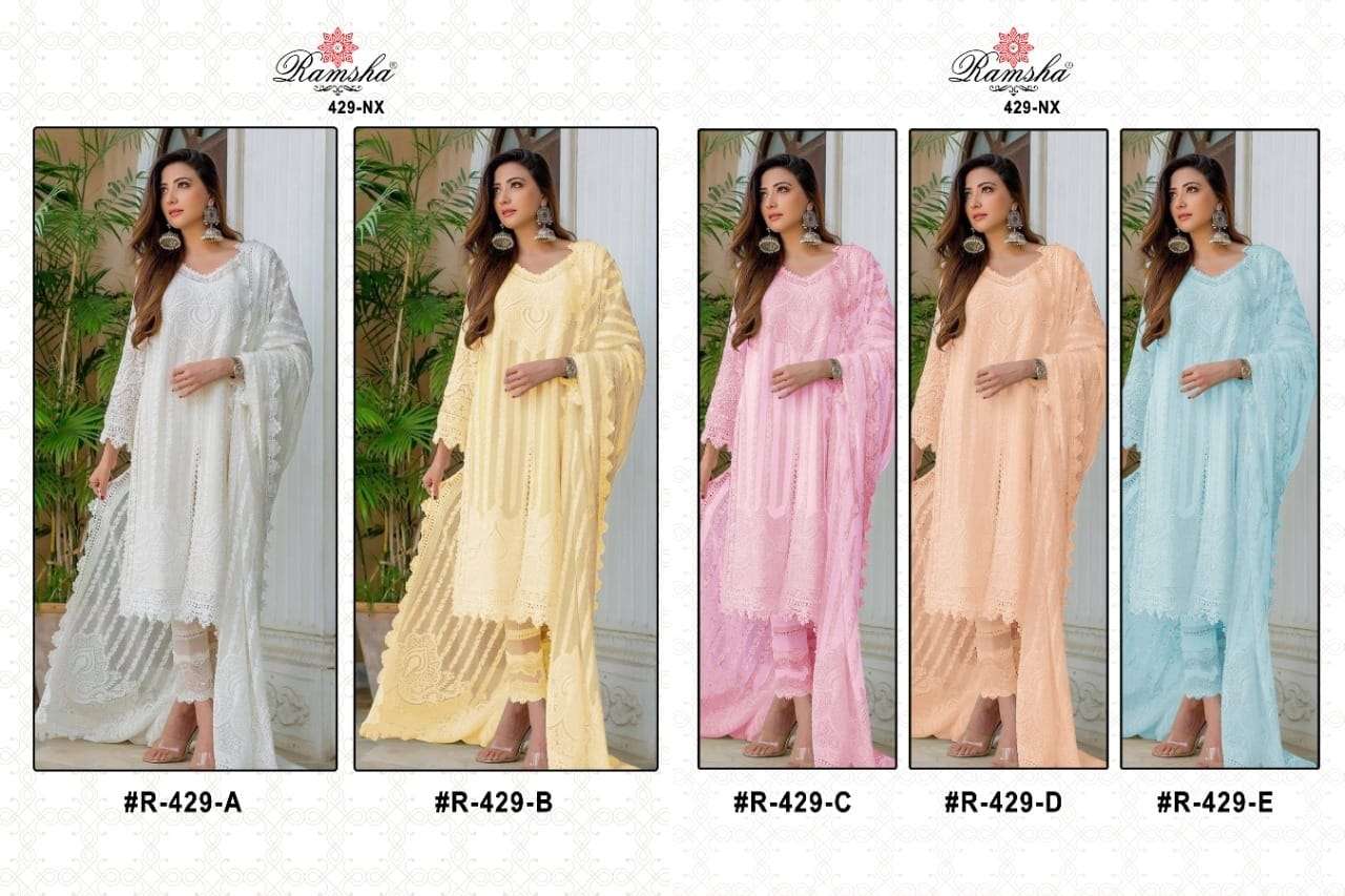 ramsha 429 colours georgette heavy embroidered salwar kameez wholesale price surat