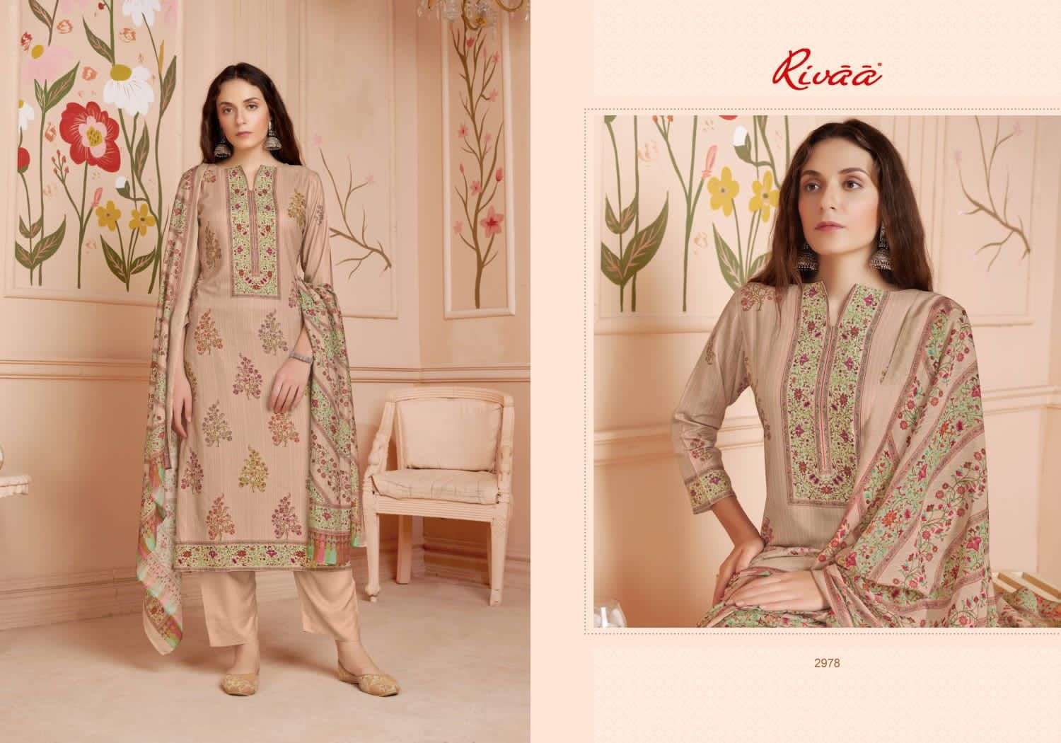 rivaa nikhar 2973-2979 series fancy designer salwar suits winter collection 2022 