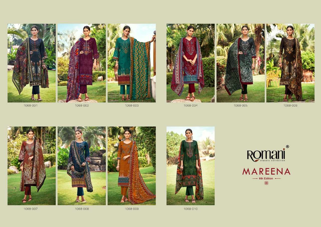 romani mareena vol-6 premium soft cotton fancy unstich salwar suits collection surat