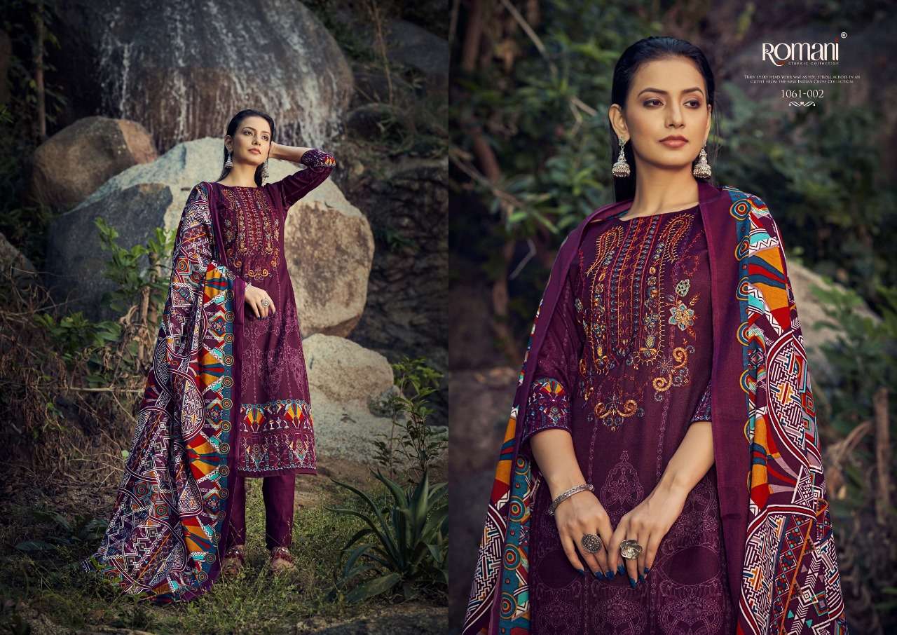 romani maria b premium pashmina designer printed salwar suits collection surat