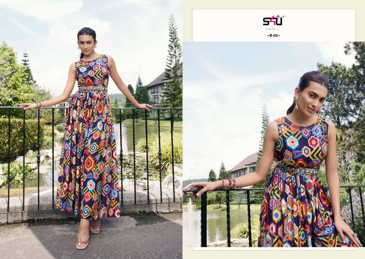 s4u blush pure muslin designer look fancy jumpsuits collection wholesale price surat