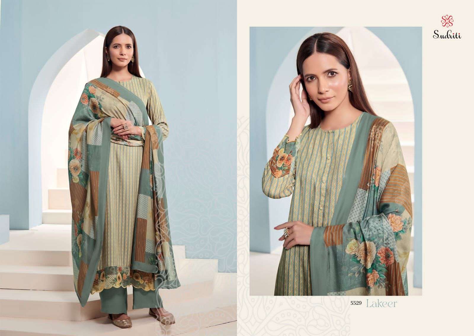 sahiba sudriti pashmina twill digital printed self embroidered salwar kameez wholesale price 