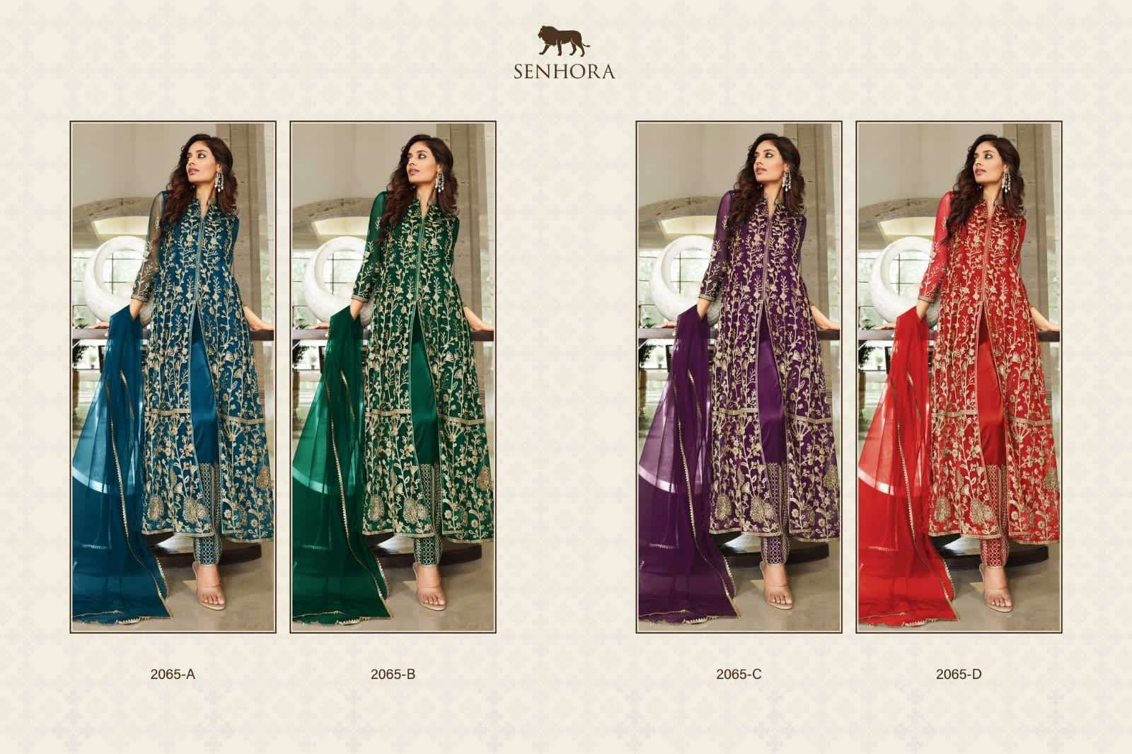 senhora sharmin 2065 net embroidered fancy salwar kameez wholesale price surat