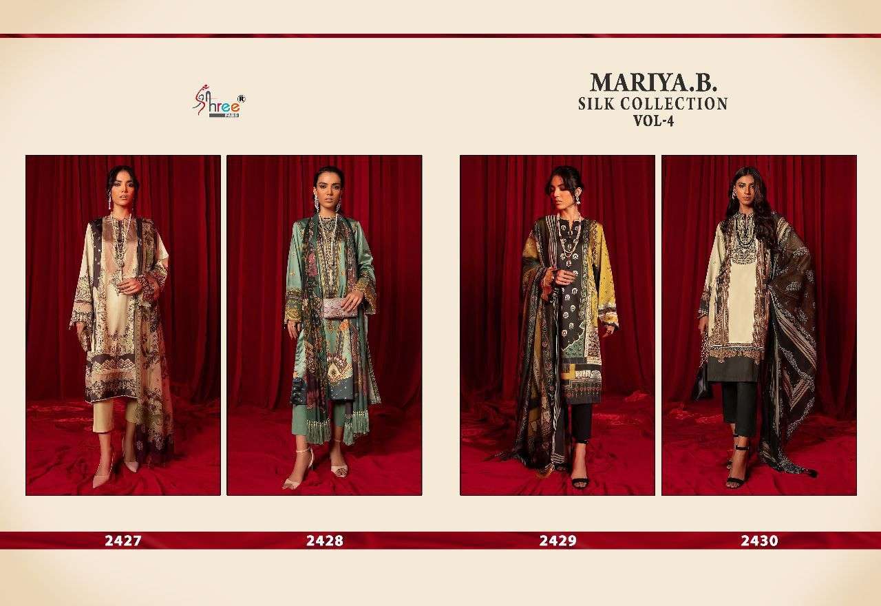 shree fabs mariya b silk collection vol-4 2427-2430 series catalog wholesale price surat