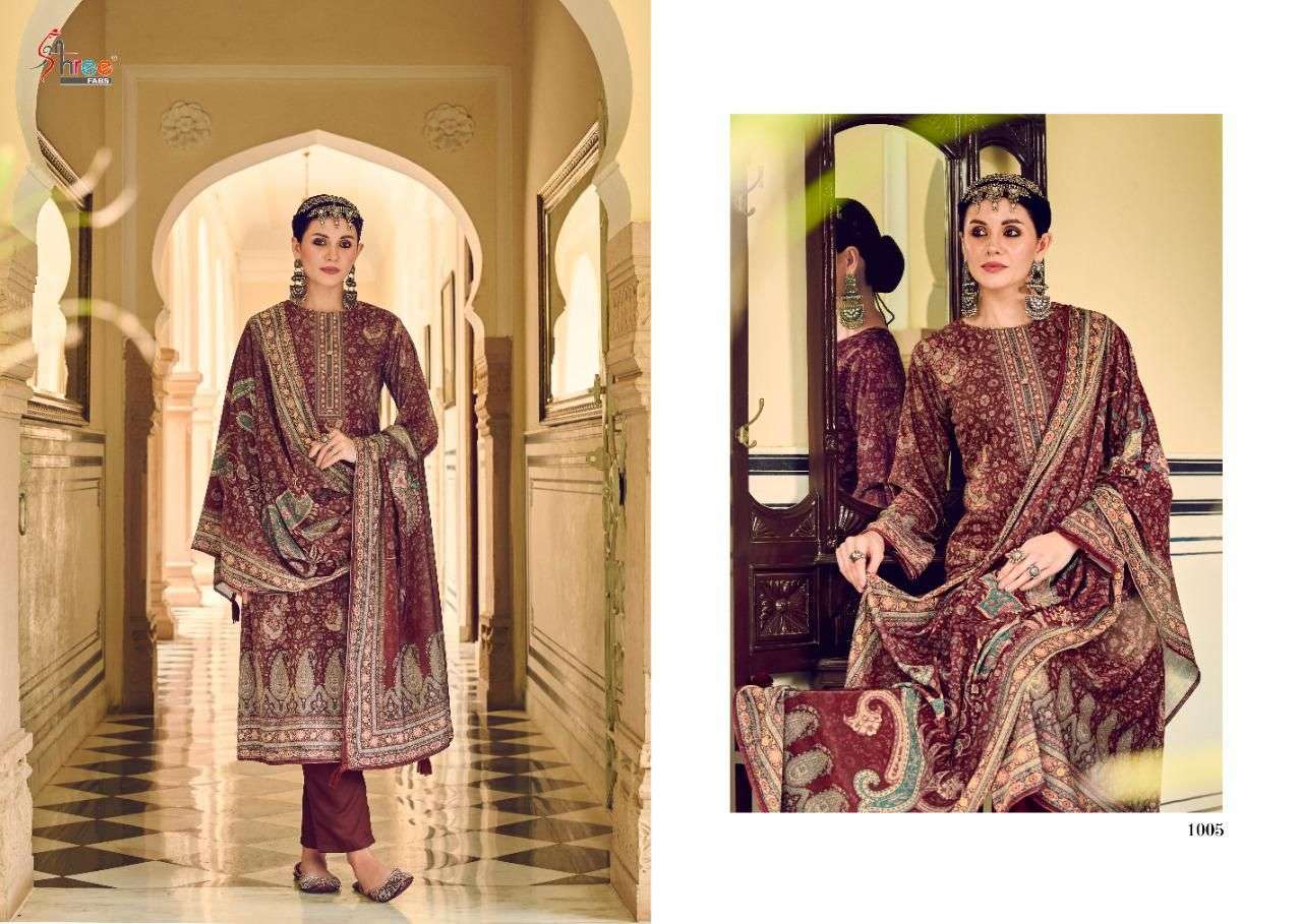 shree fabs shirin 1001-1006 series pure 9000 velvet salwar suits collection wholesale price 
