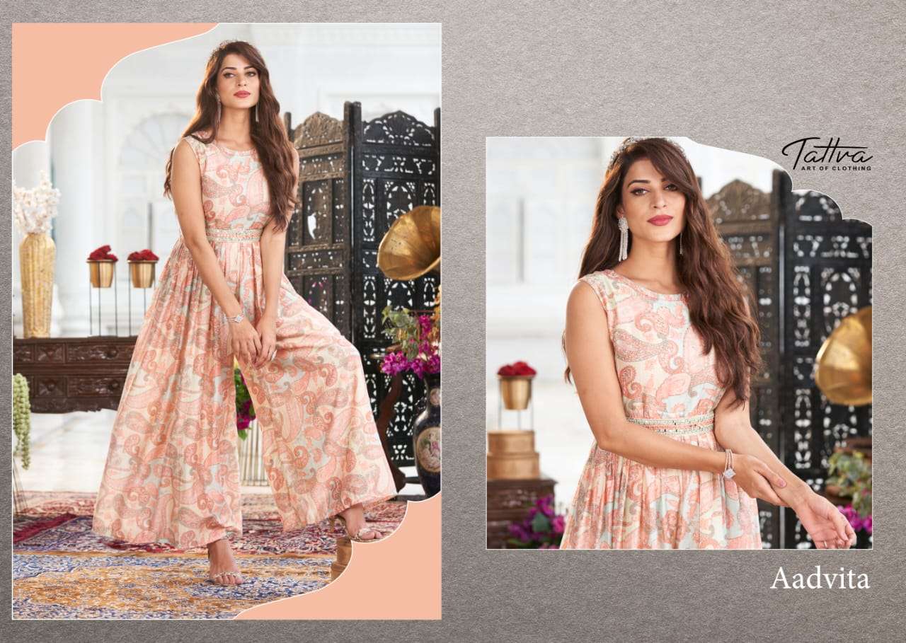 tattva saishaa pure muslin long designer gown wholesale price surat
