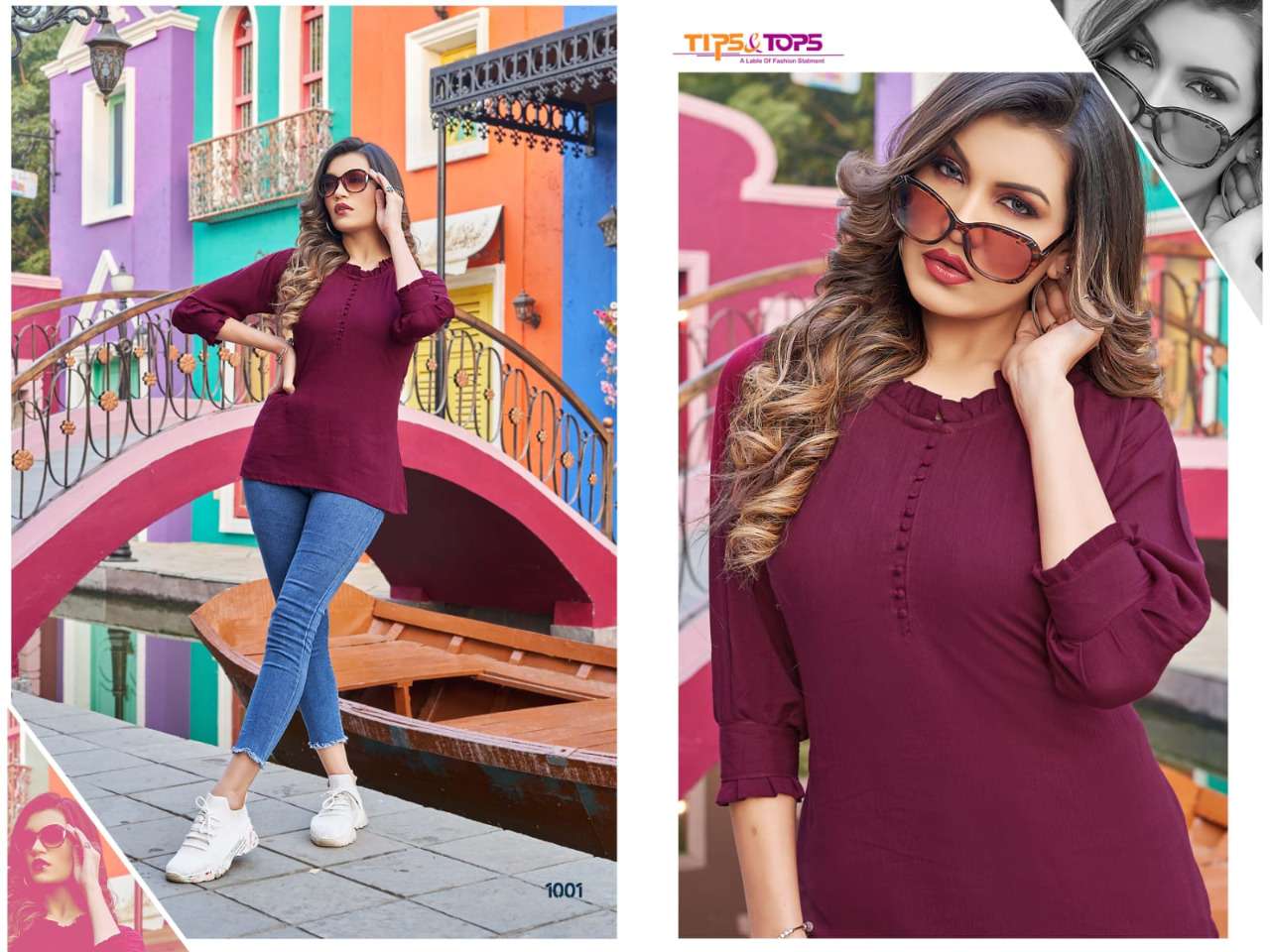 tips&tops pepe tops vol-5 rayon wrinkle short tops collection wholesale price surat