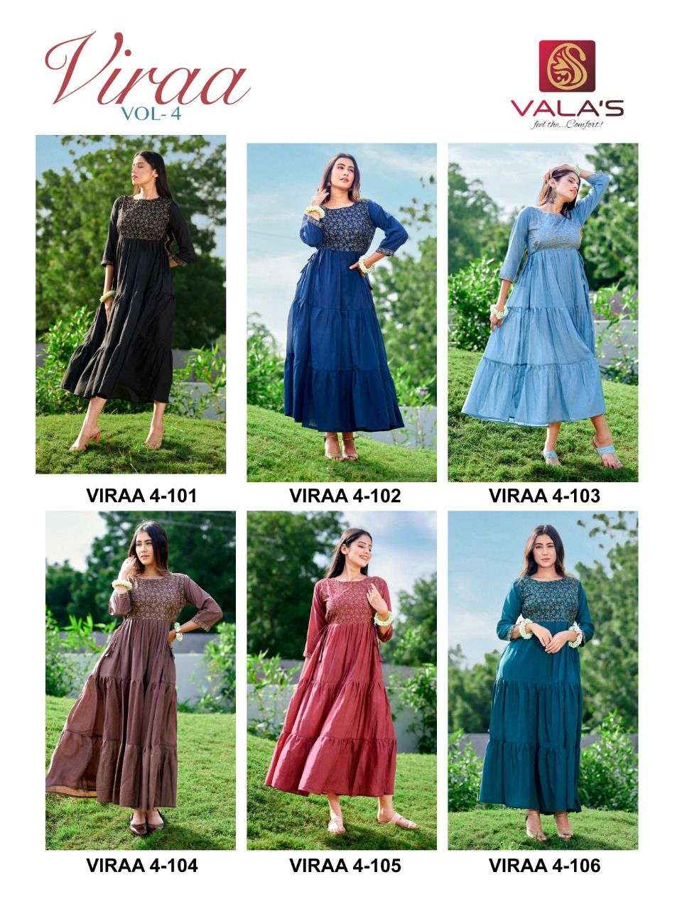 valas veera vol-4 fancy silk designer long kurtis wholesale price surat