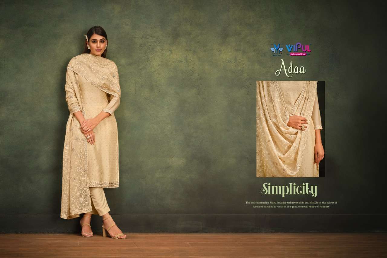 vipul fashion adaa 5081-5086 series soft organza embroidered salwar kameez surat