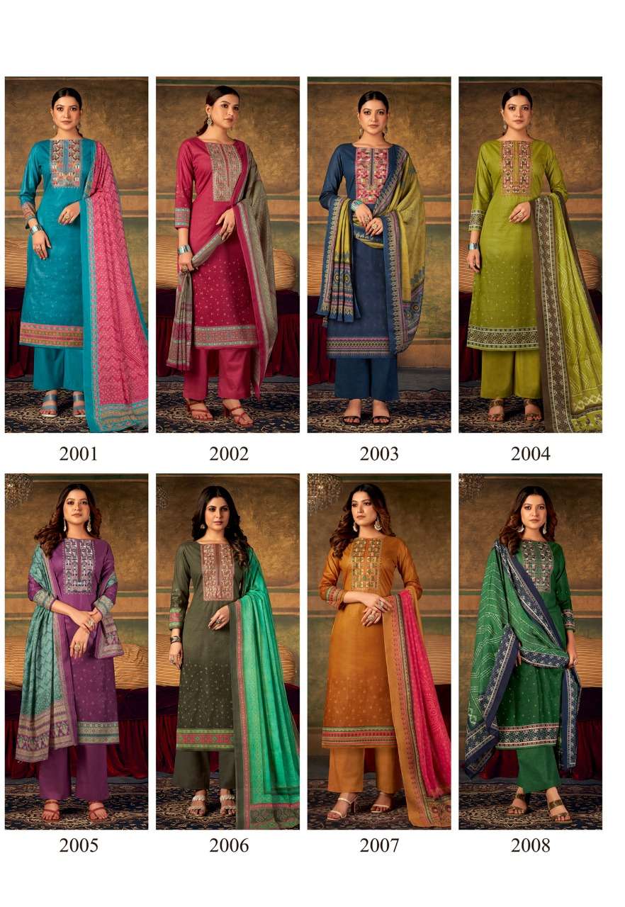 Yashika trends naishaa vol-2 2001-2008 series heavy cotton neck embroidered salwar kameez surat
