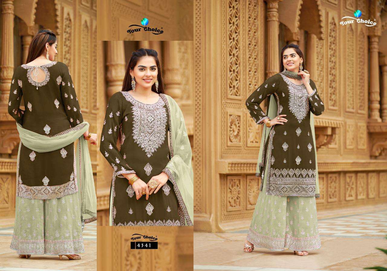 your choice by angle vol-2 4341-4344 series exclusive blooming georgette party wear pakisatni dress buy online surat 