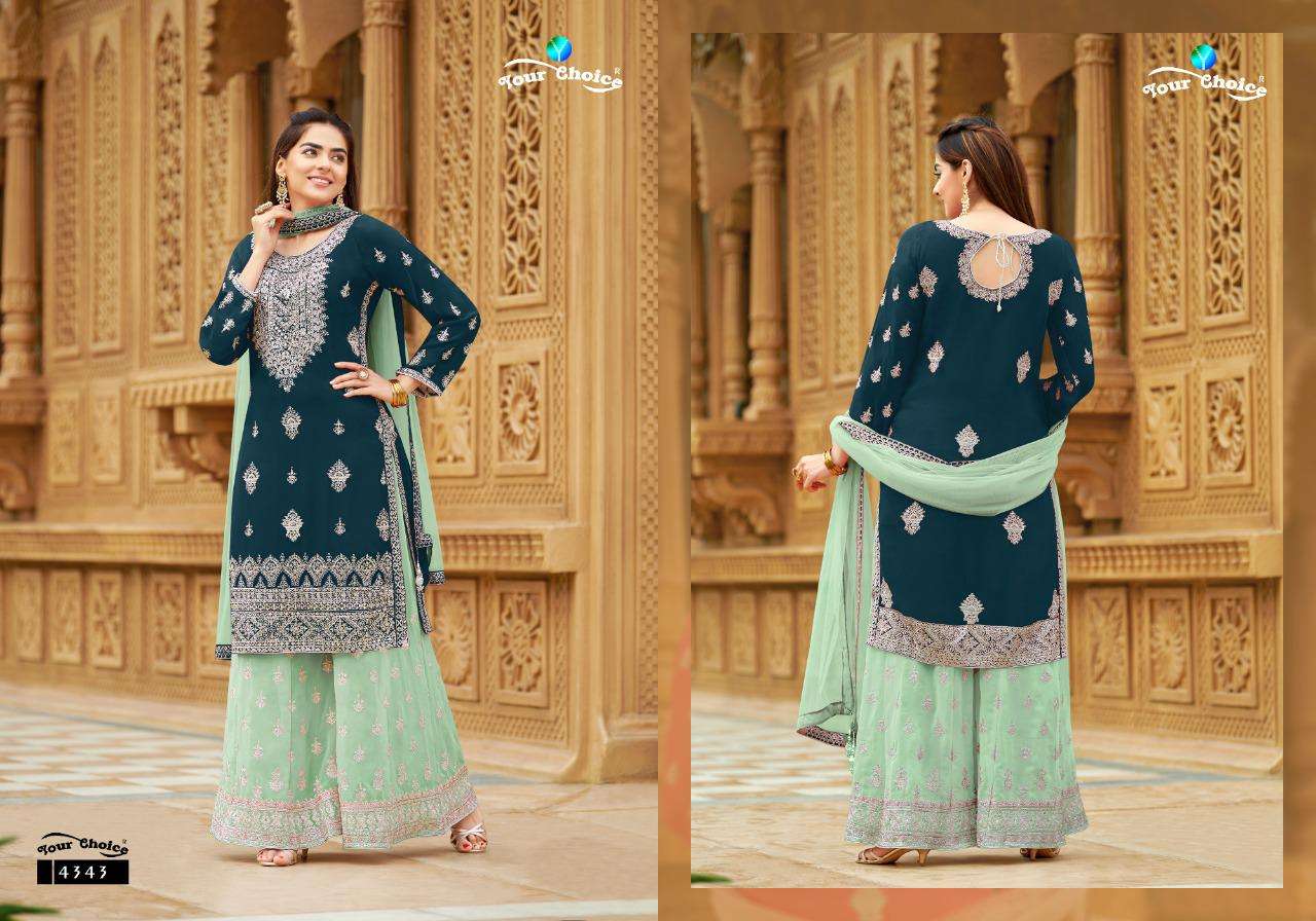 your choice by angle vol-2 4341-4344 series exclusive blooming georgette party wear pakisatni dress buy online surat 