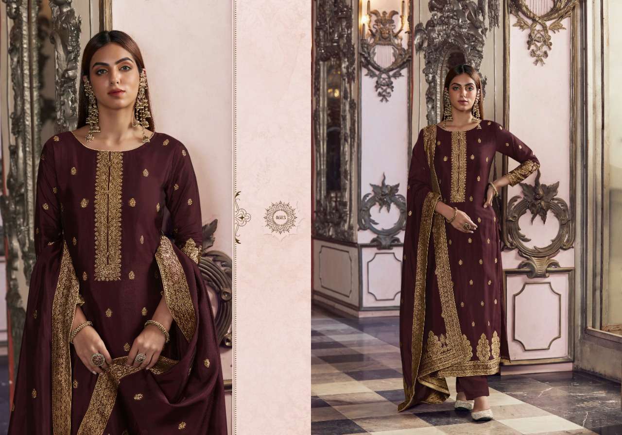zisa charmy silk festiva 4611-4615 series bemberg silk fancy salwar kameez wholesale price 