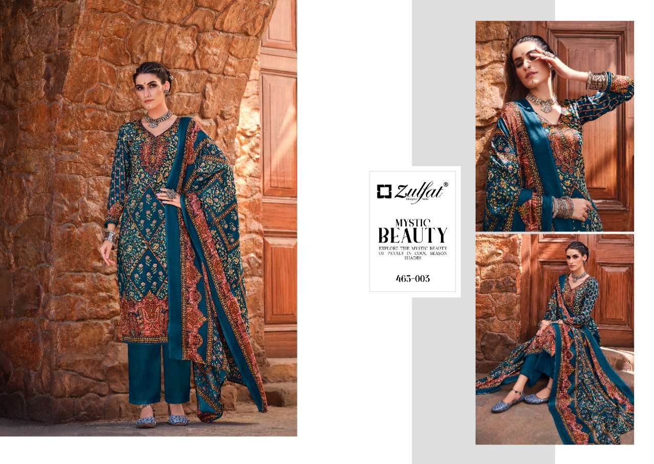 zulfat designer aisha premium wool pashmina unstich dress material collection surat