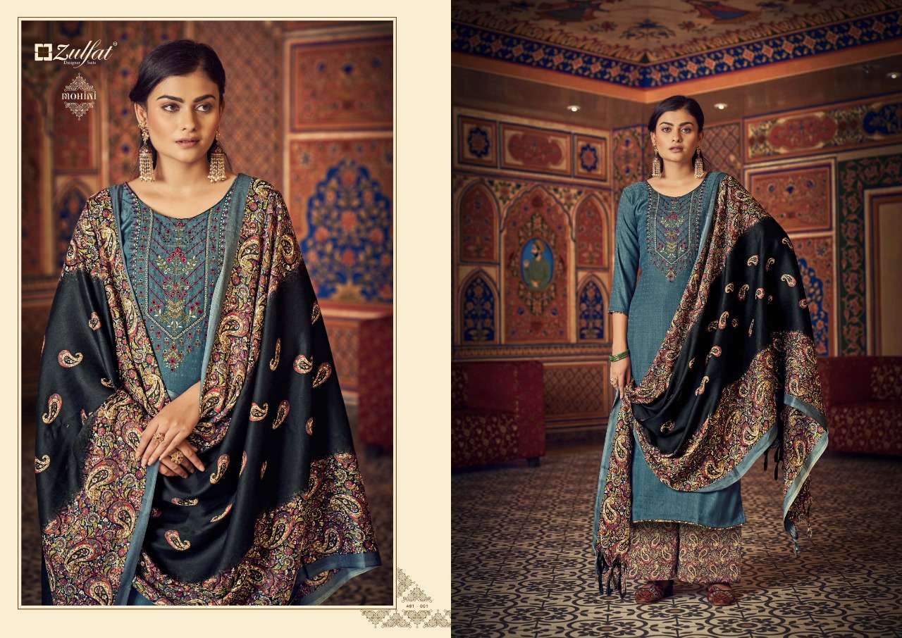 zulfat designer mohini pure wool pashmina embroidery work salwar kameez wholesale price 