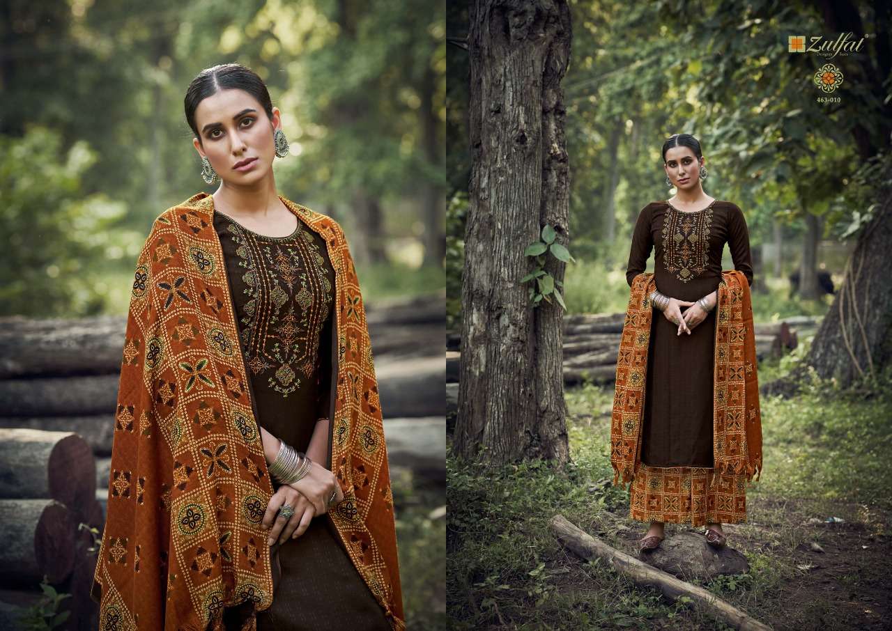 zulfat designer sohni vol-3 pure wool pashmina unstich salwar suits collection wholesale price 