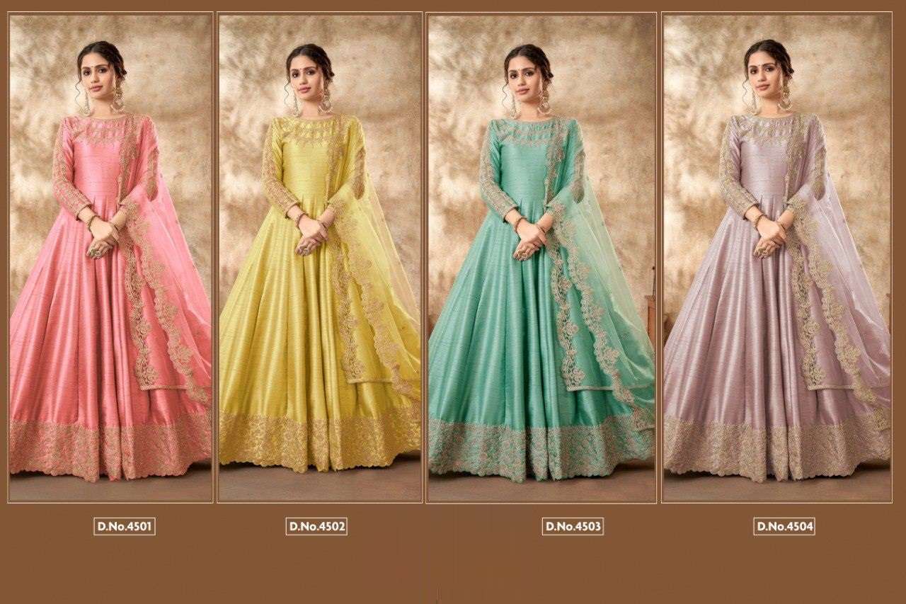 aanaya 4500 series party wear designer salwar suits manufacturer surat 