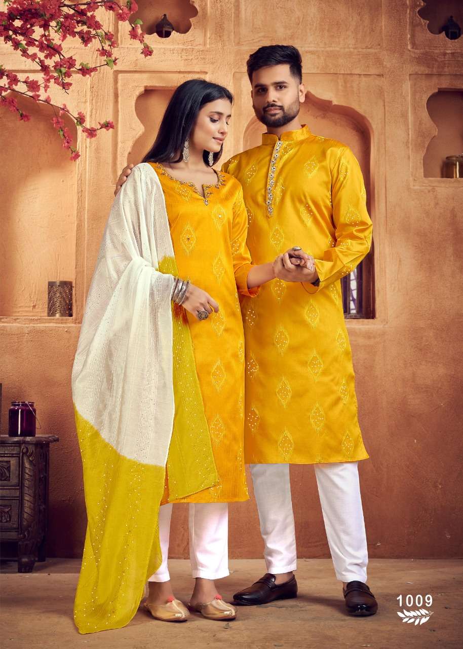 banwery fashion royal couple vol 11 1001-1009 series fancy kurti and kurta combo catalogue 