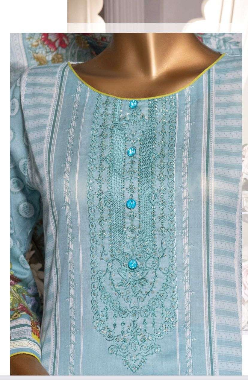 bin saeed embroidered lawn dupatta unstitched designer pakistani salwar kameez online surat 