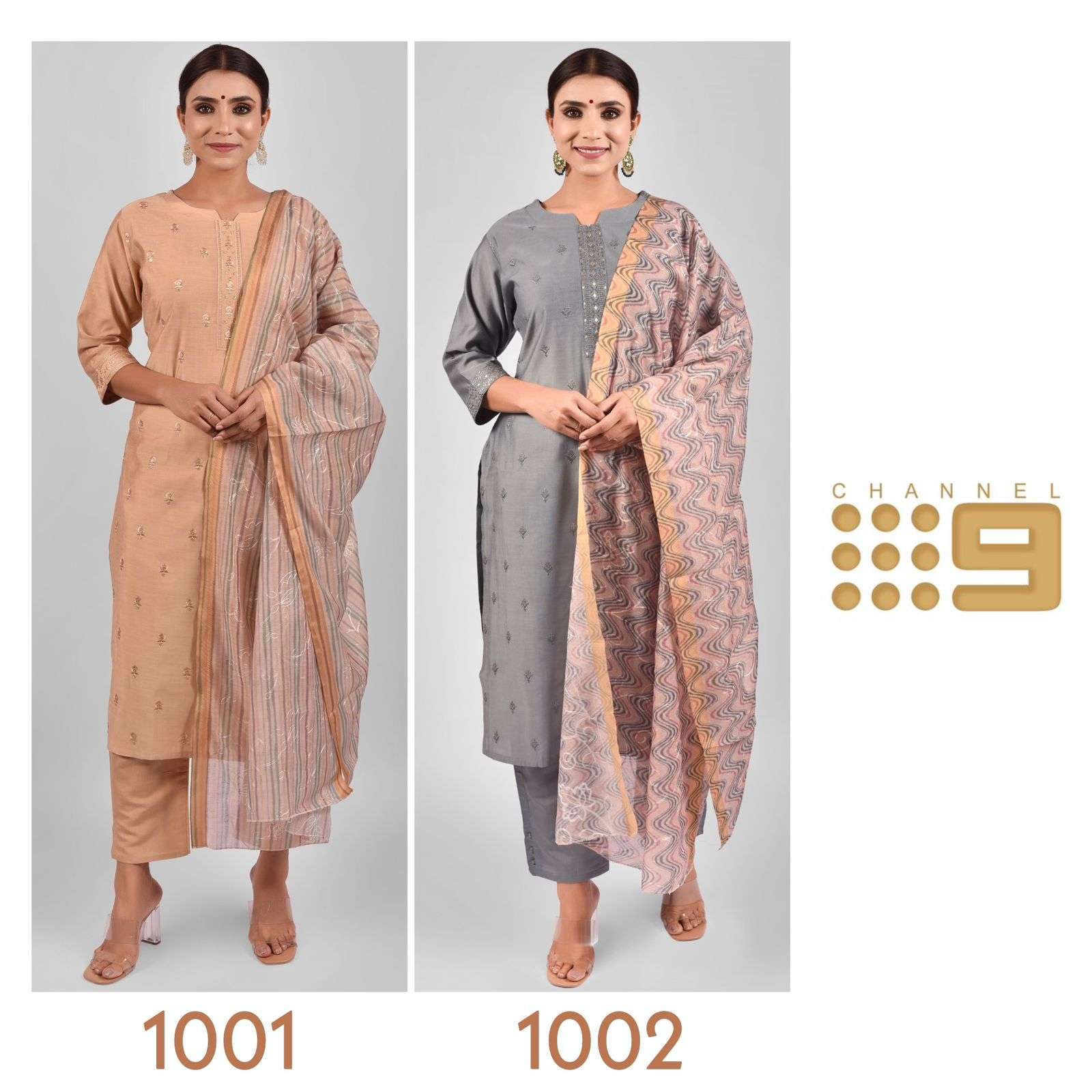channel 9 1001 and 1002 pure viscose silk stylish kurti catalogue wholesaler surat 