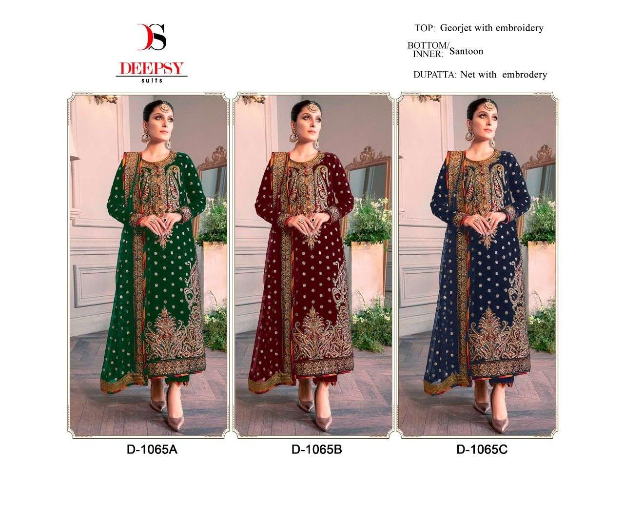 deepsy suits 1065 series attractive look designer pakistani salwar kameez manufacturer surat