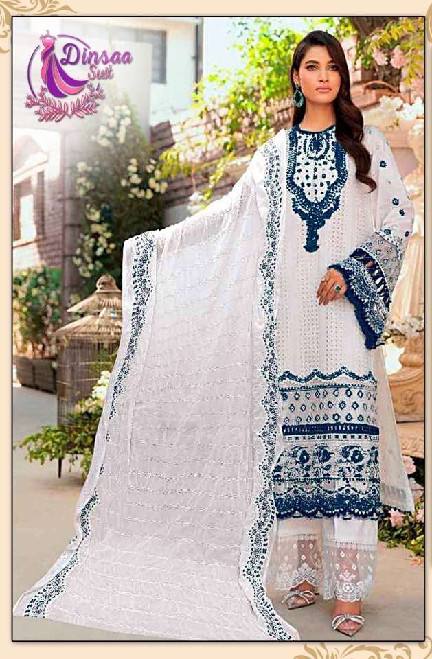dinsaa 162 faux georgette with chikankari work pakistani suits new collection 
