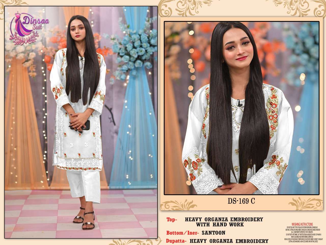 dinsaa suit 169 series stylish look designer pakistani suits collection surat