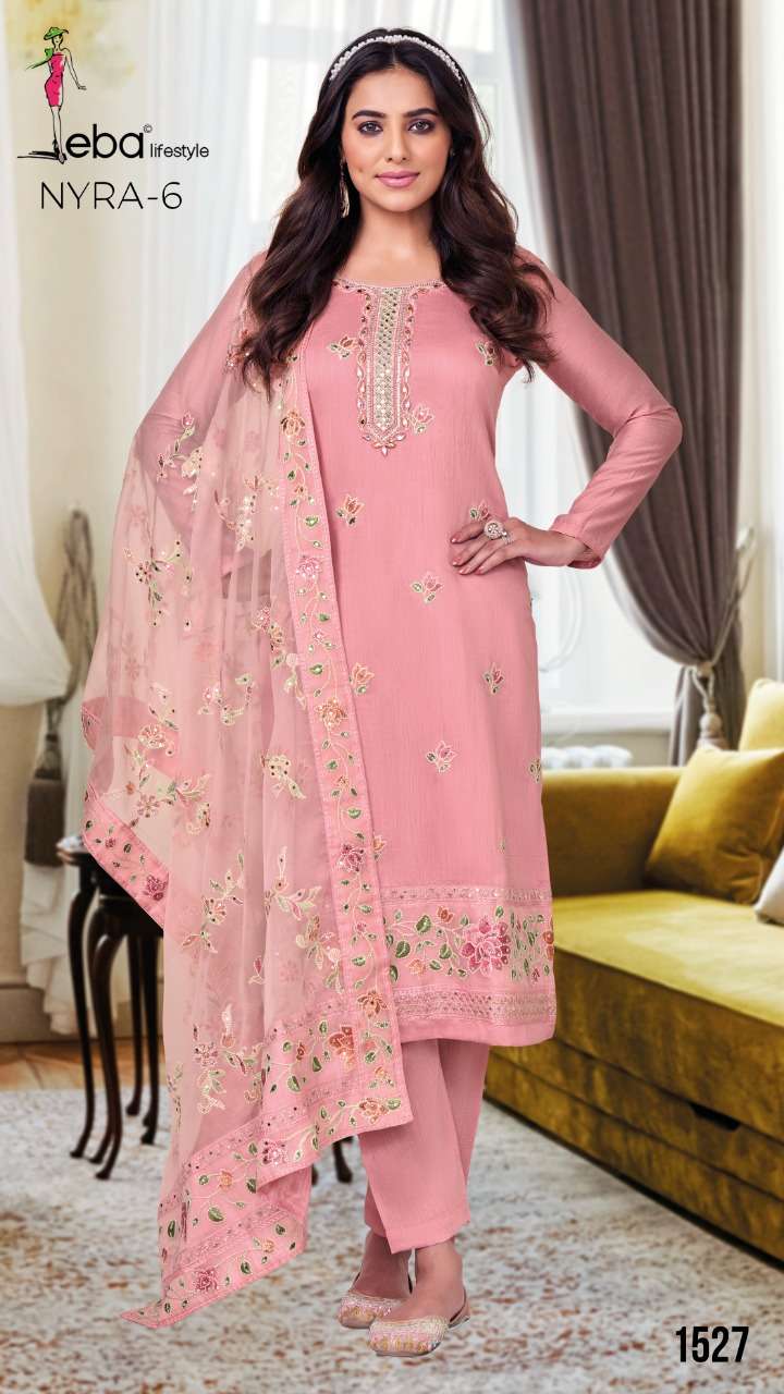 eba lifestyle nyra vol 6 1527-1530 series stylish look designer party wear dress collection 2022 