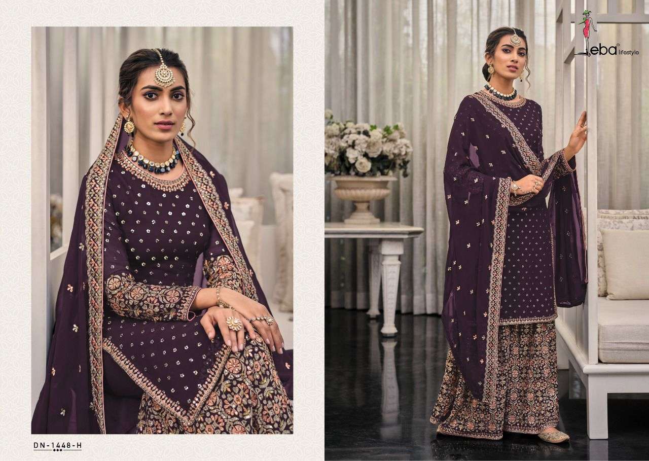 eba lifestyle shagun colour addition 2 embroidery work party wear suits new catalogue 