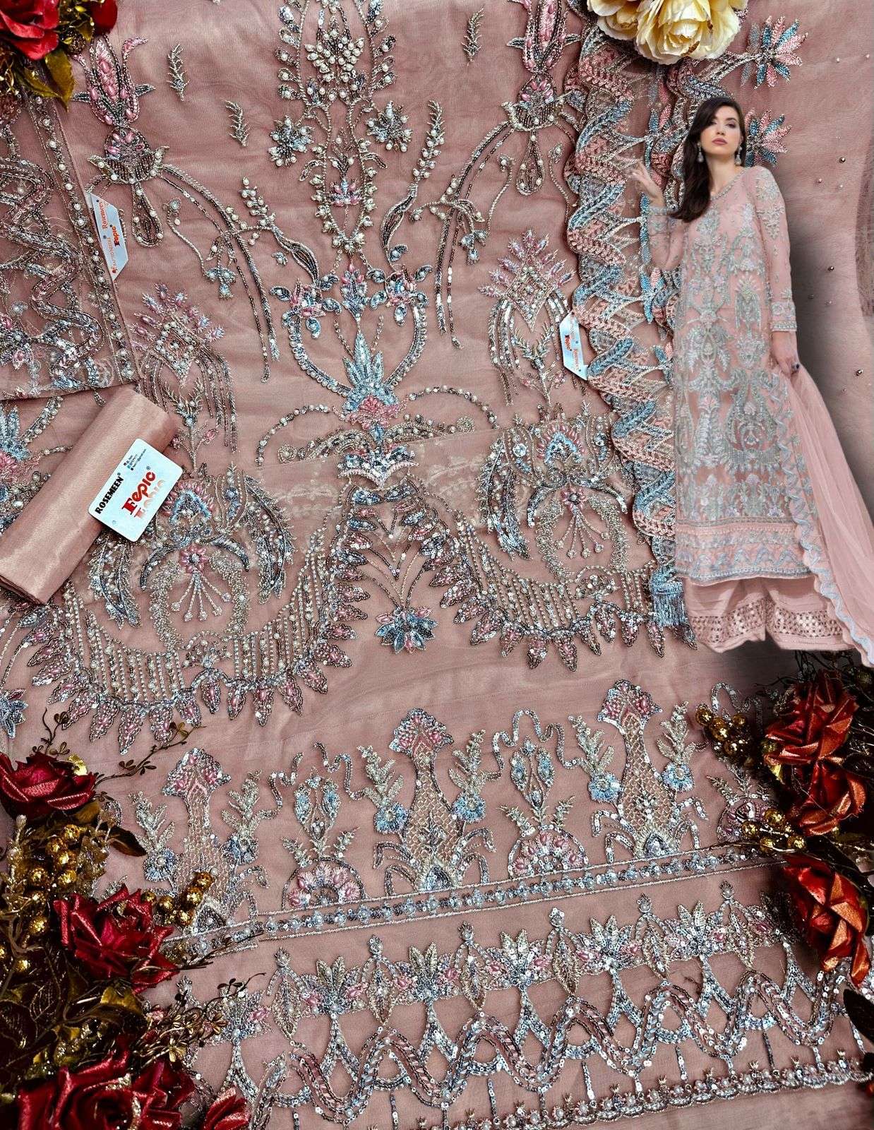 fepic 1270 net embroidered designer look salwar kameez wholesale price surat