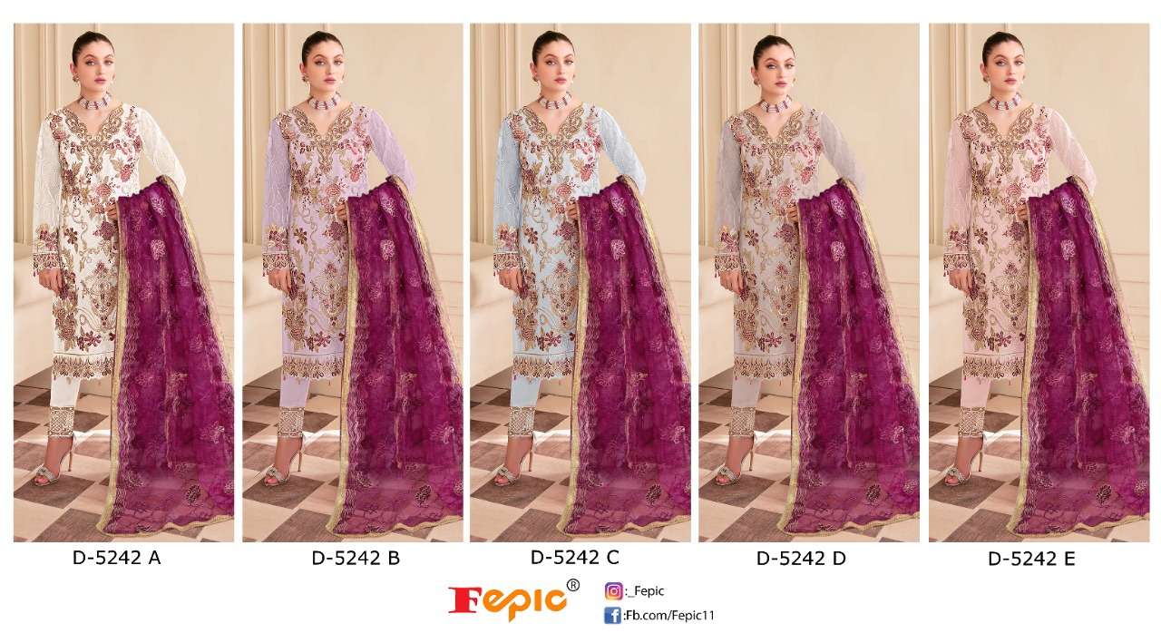 fepic 5242 series fancy look designer pakistani salwar kameez wholesaler surat 
