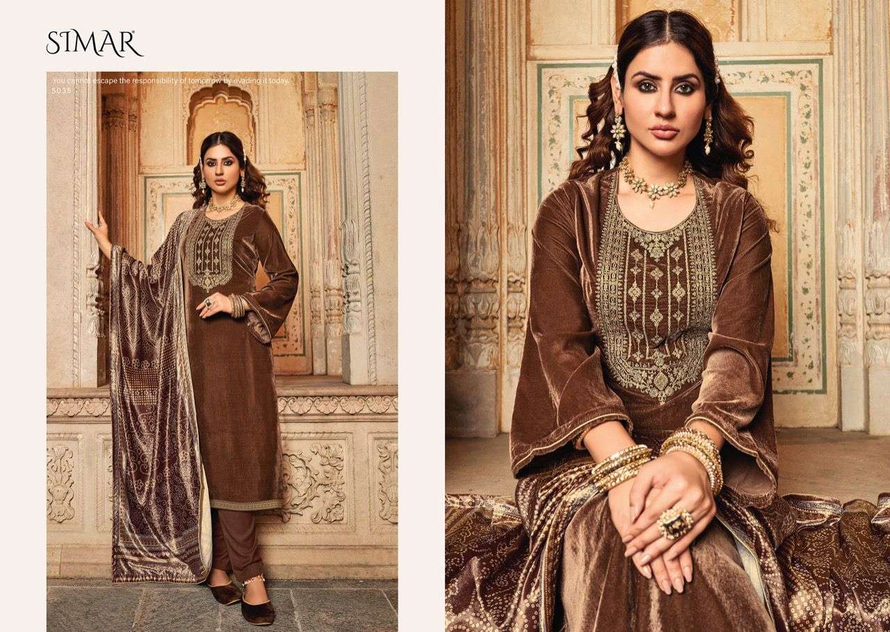 glossy qaafila 5031-5036 series velvet with embroidered work designer salwar kameez new catalogue 