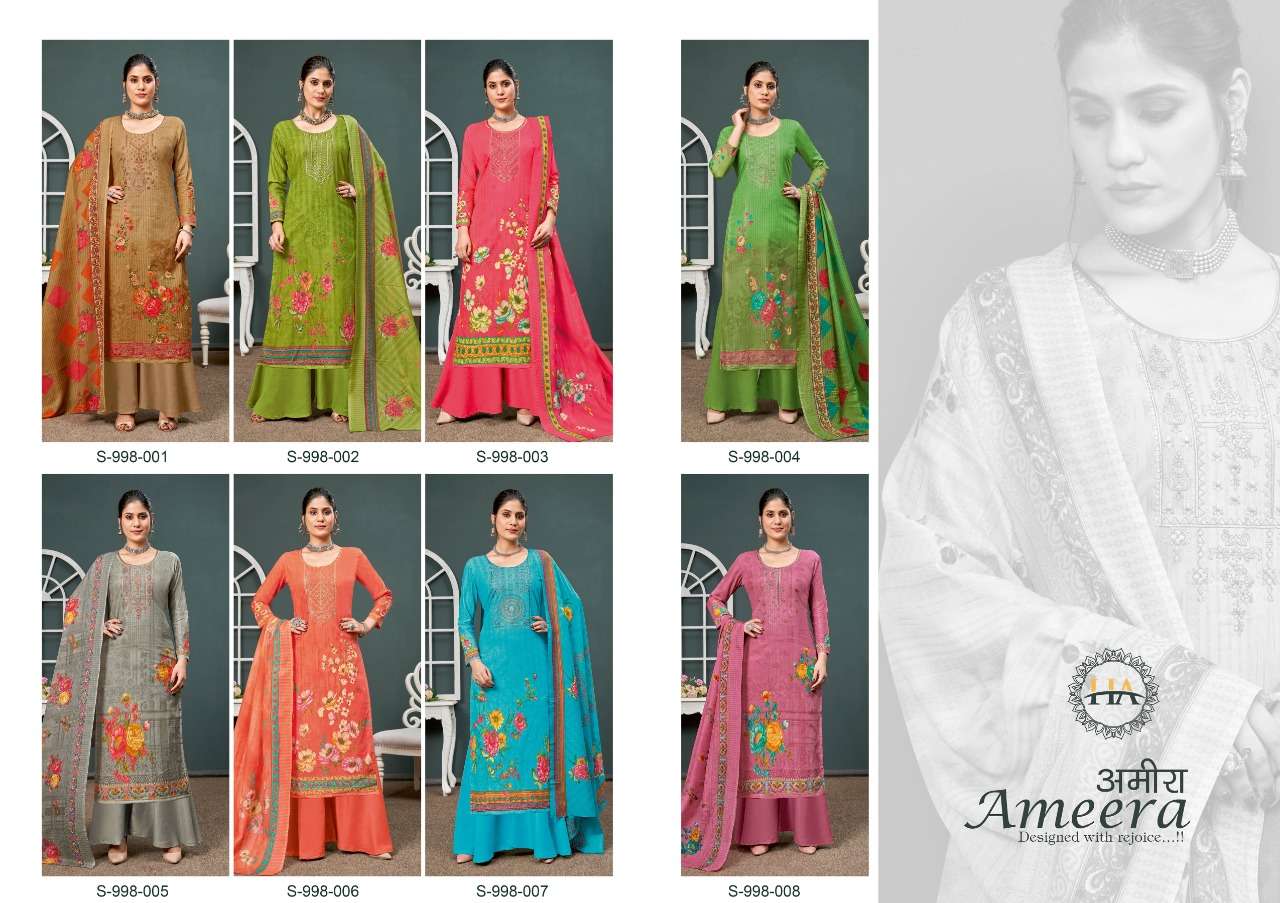 harshit fashion ameera pure cambric cotton fancy unstich dresss material collection surat