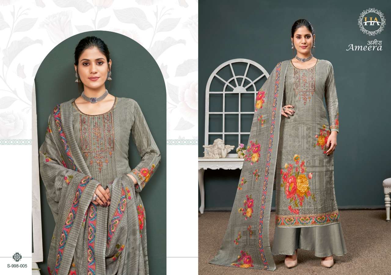 harshit fashion ameera pure cambric cotton fancy unstich dresss material collection surat