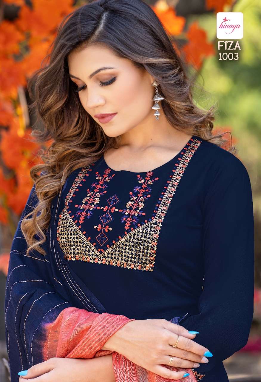 hinaya fiza vol-3 designer stich kurti with sahrara suits online best price wholesalere surat 