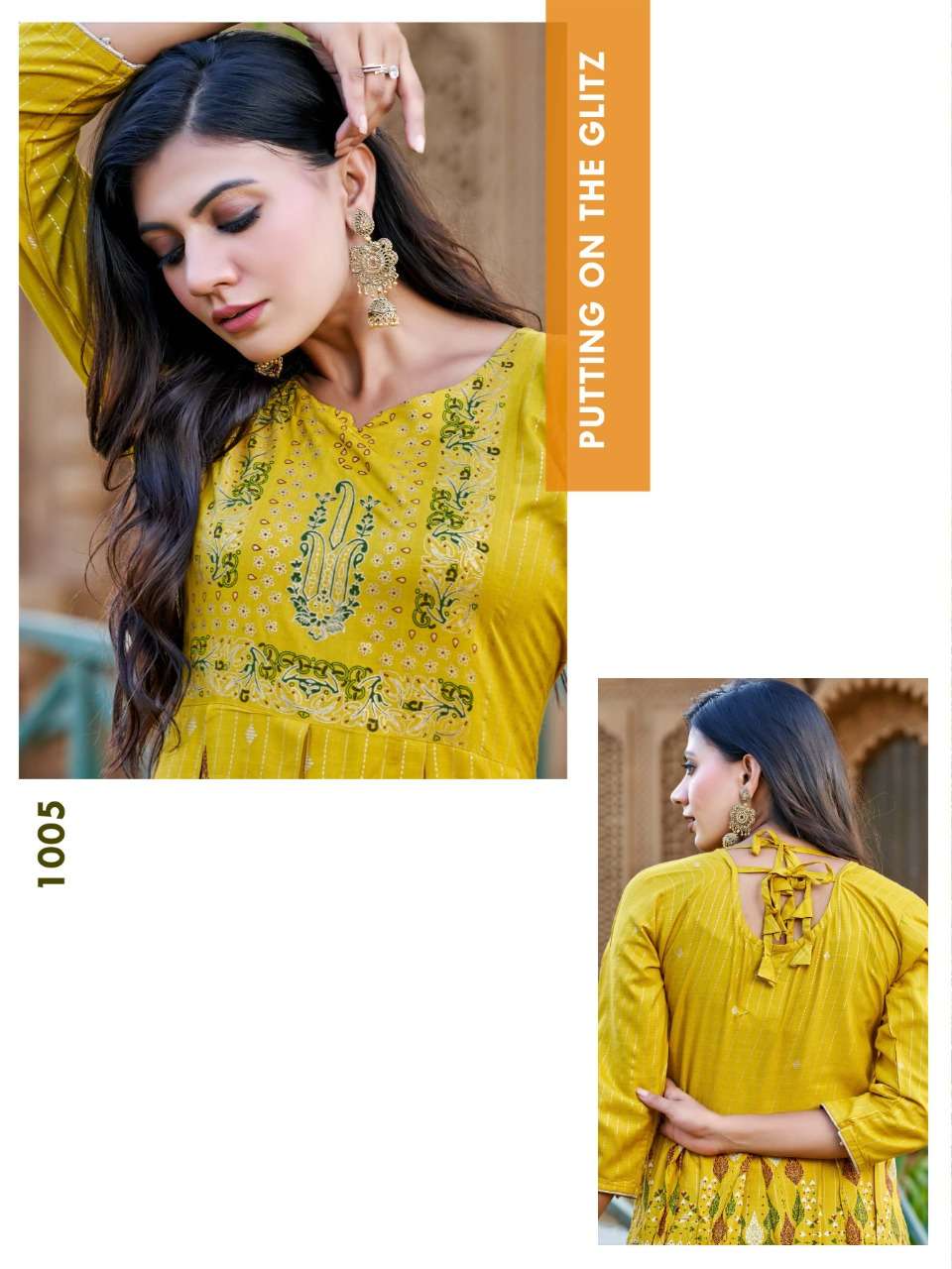 hirwa saina 1001-1010 series heavy rayon designer kurtis catalogue online supplier surat 