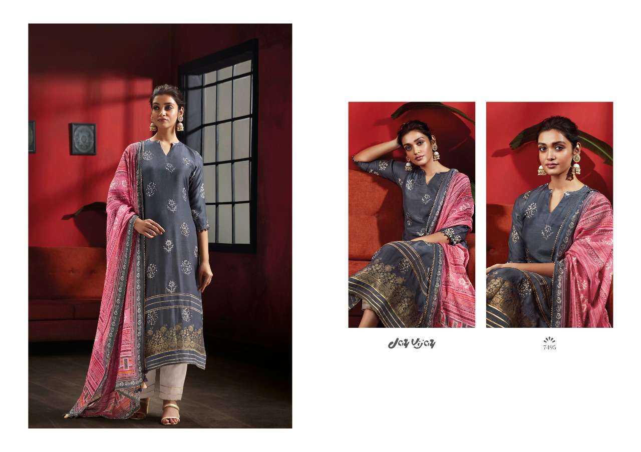 jayvijay gaia 7491-7498 series stylish look designer salwar kameez wholesale price surat 