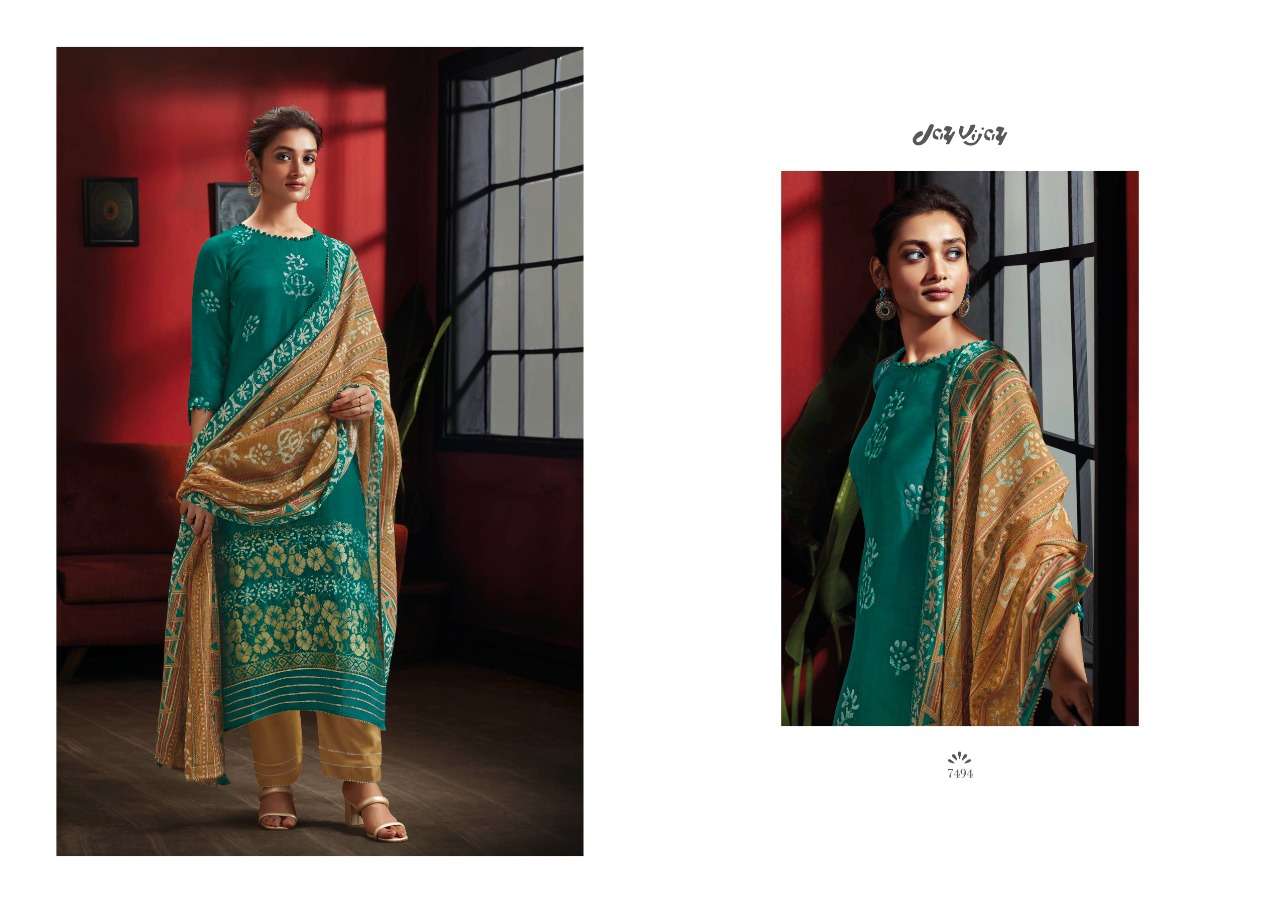 jayvijay gaia 7491-7498 series stylish look designer salwar kameez wholesale price surat 