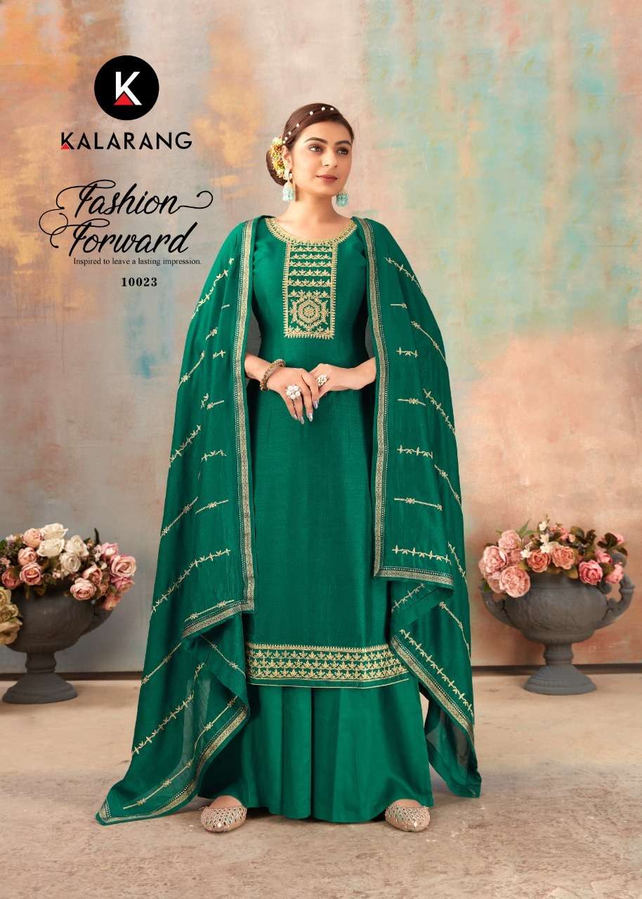 kalarang ishani 10021-10024 series exclusive designer salwar suits manufacturer surat