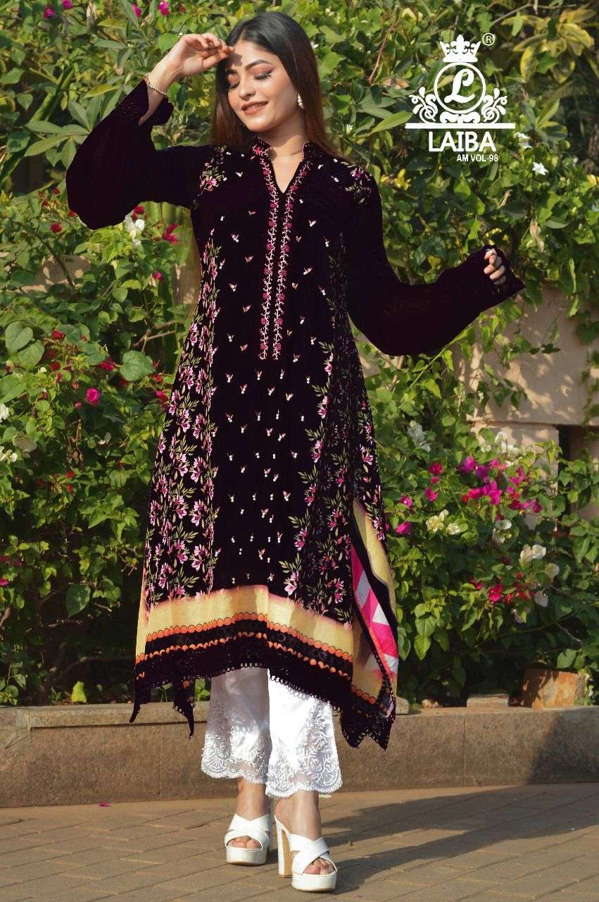 laiba am vol 98 classy look designer pakistani suits wholesale price surat 