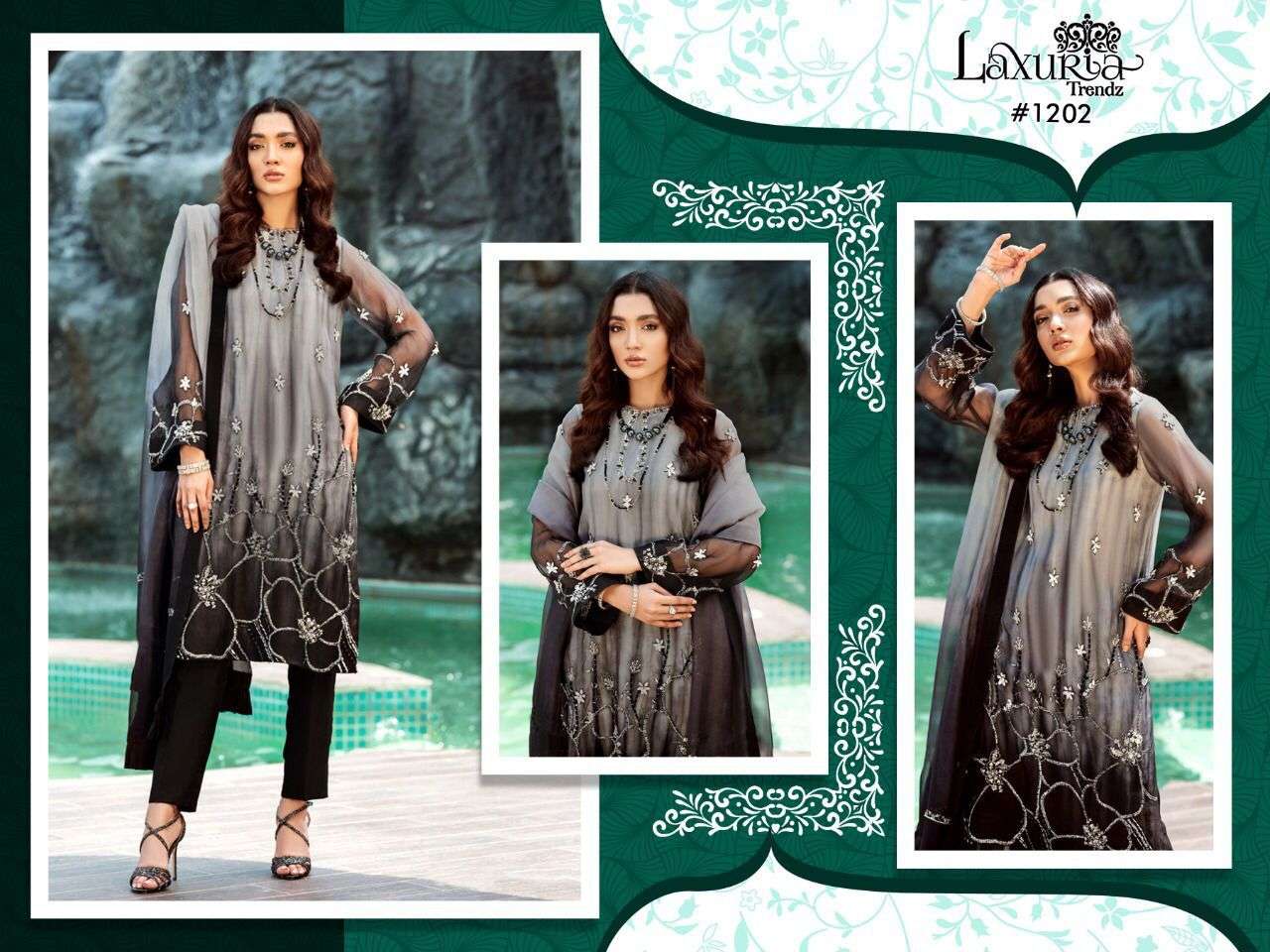laxuria trendz 1202 imported satin full stich collection wholesale price surat