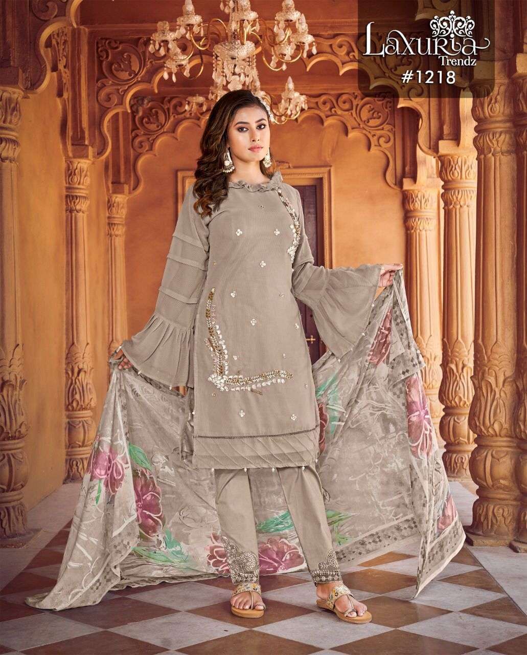 laxuria trendz 1218 stylish look designer pakistani suits new collection 