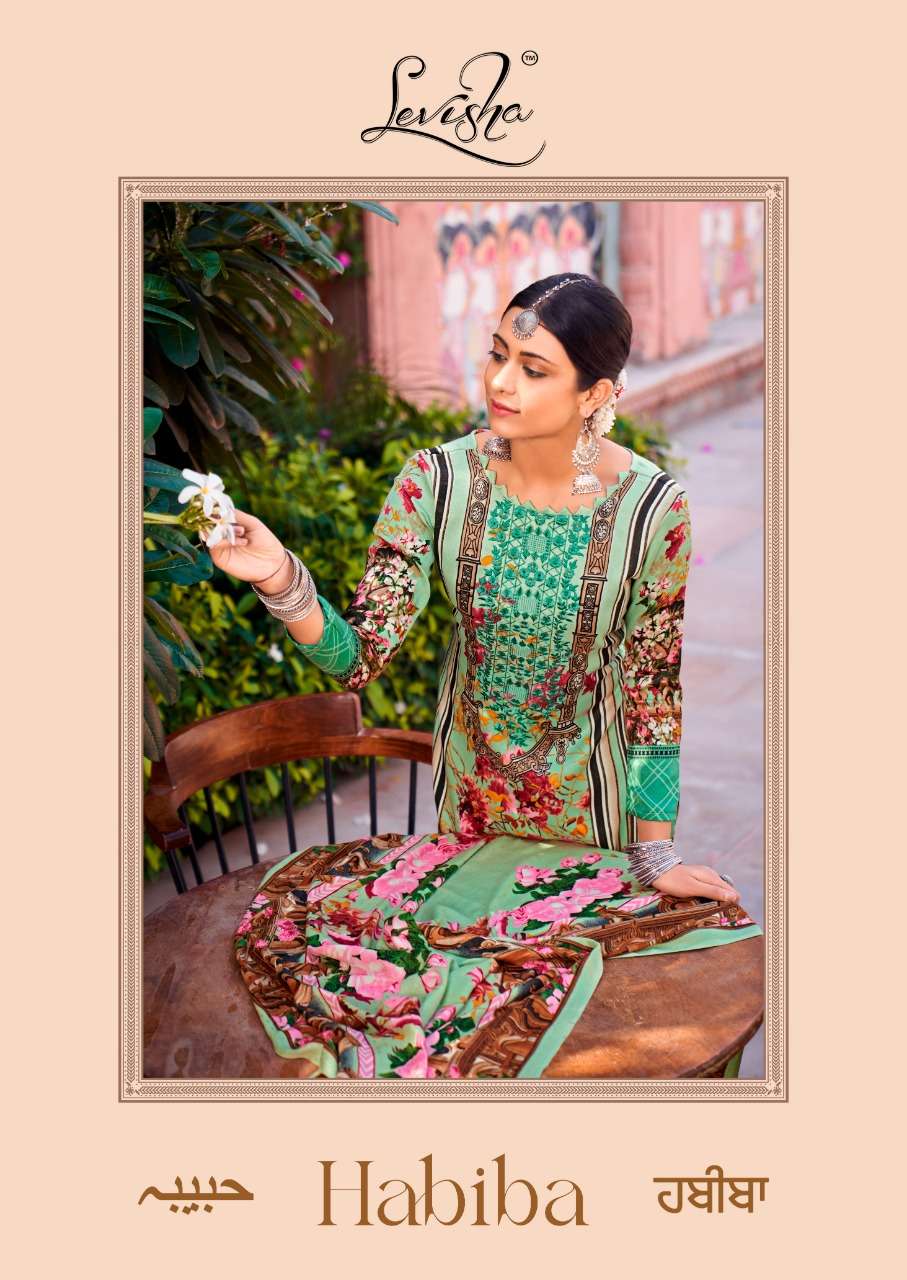 levisha habiba 5013-5019 series pashmina designer pakistani style suits in india 