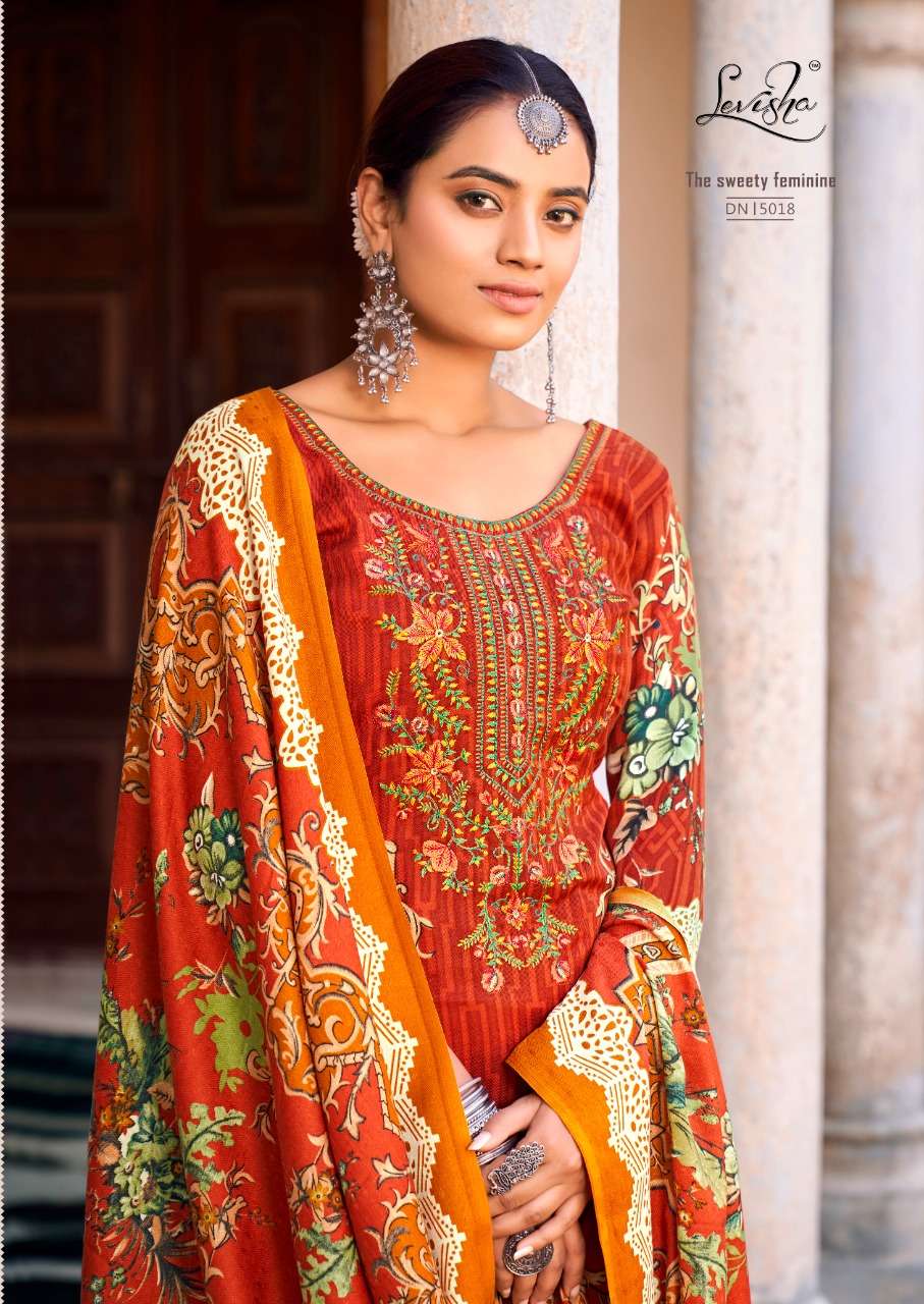 levisha habiba 5013-5019 series pashmina designer pakistani style suits in india 