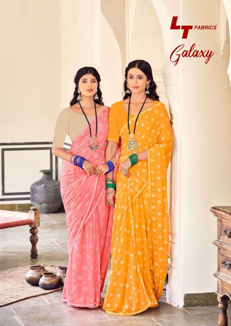 lt fashion galaxy 2391-2400 series weightless designer saree catalogue manufacturer surat 