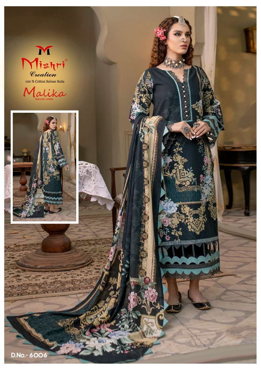 mishri malika vol-6 6001-6006 series cotton karachi style salwar kameez catalogue