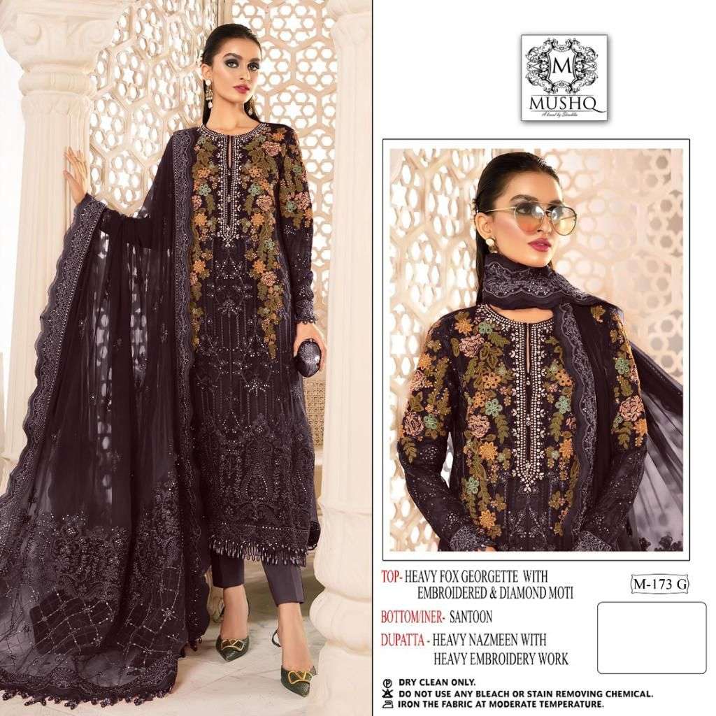 mushq 173 series stylish look designer salwar suits manufacturer surat