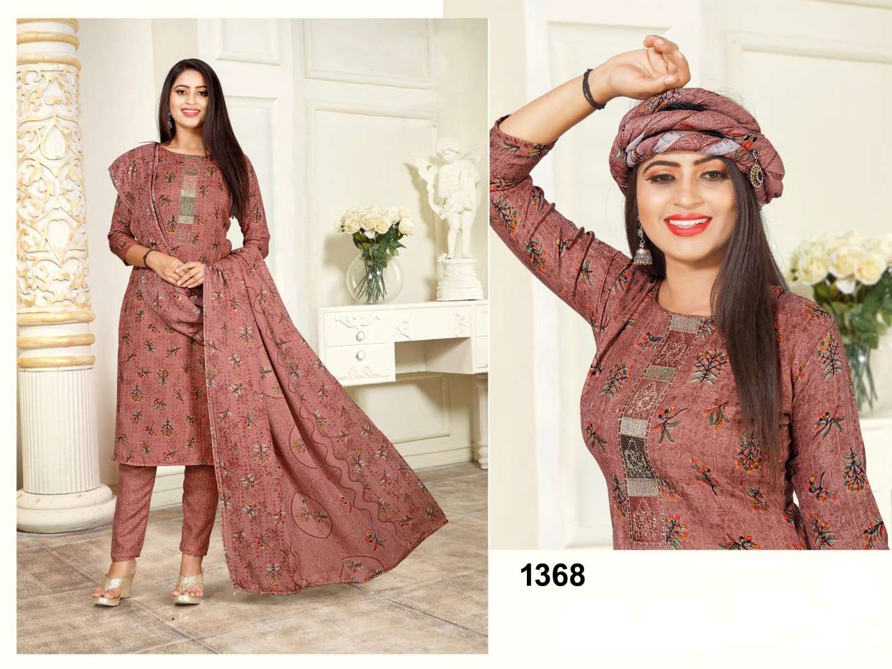 nazneen heer 1366-1369 series indian designer pashmina salwar suits wholesaler surat