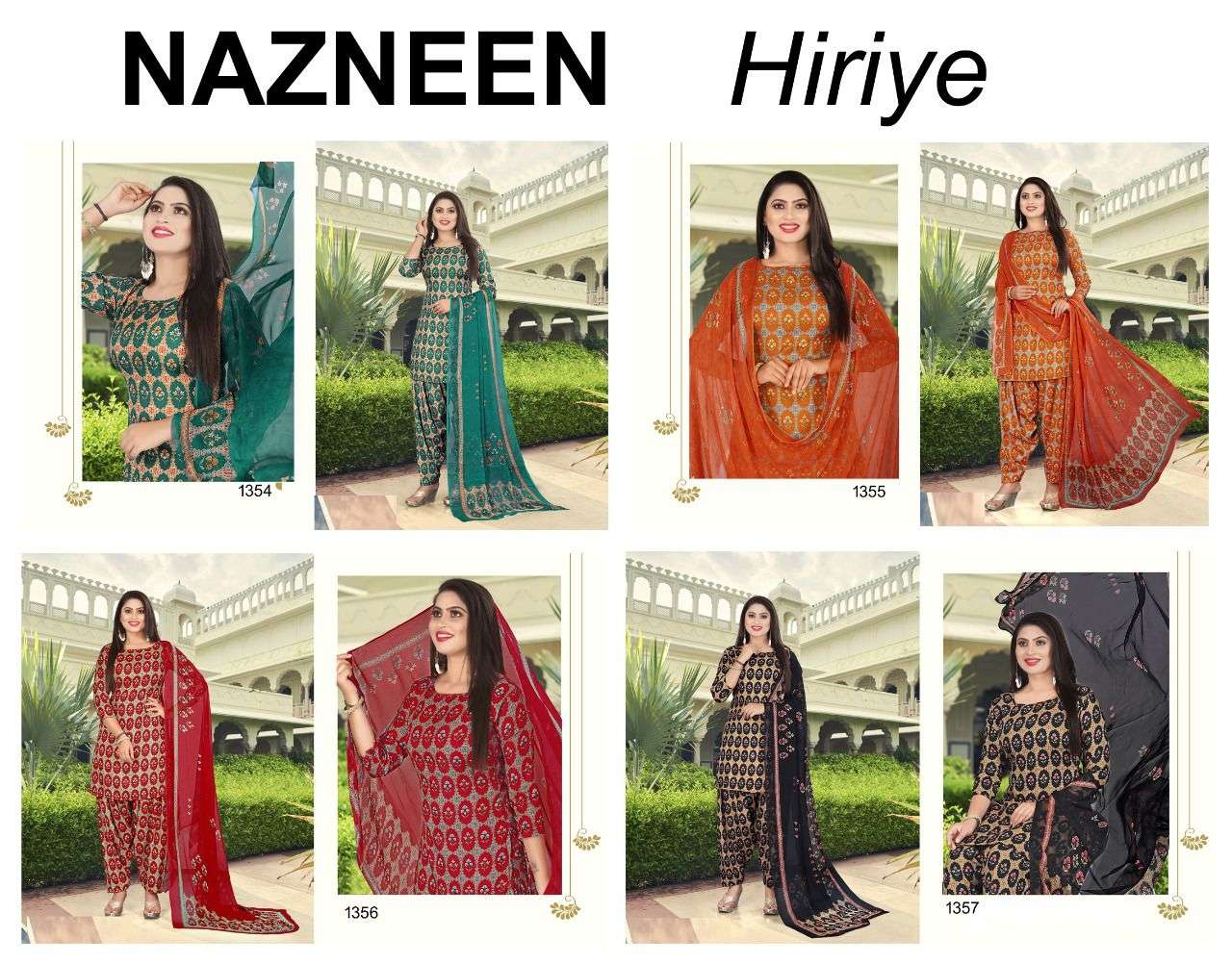 nazneen hiriye 1354-1357 series stylish designer pakistani salwar kameez in india 