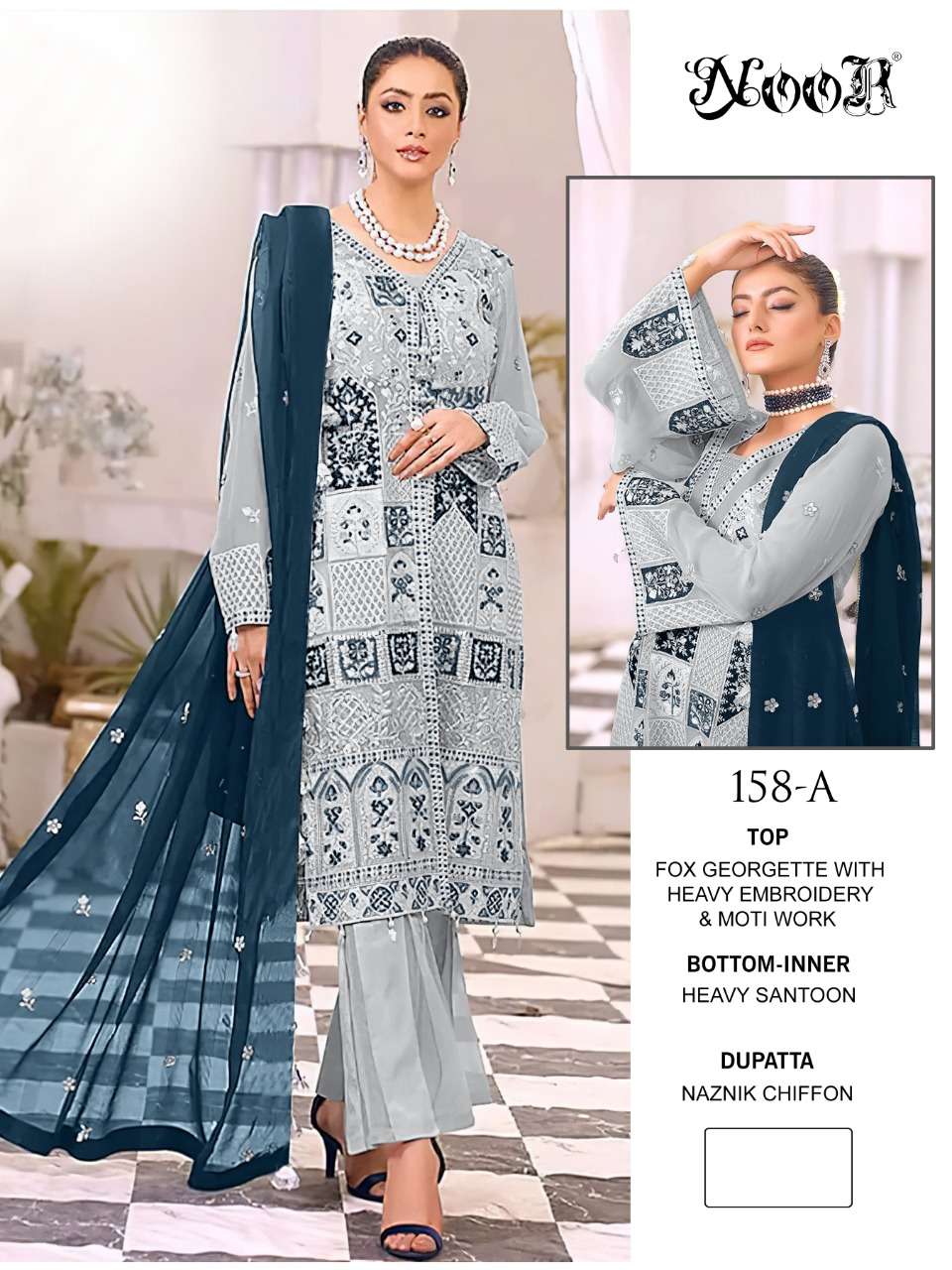 noor 158 series fancy designer pakistani salwar suits collection 2022 